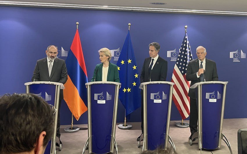 Brüsseldə ABŞ-Aİ-Ermənistan üçtərəfli görüşü başa çatdı (FOTO) (YENİLƏNİB)