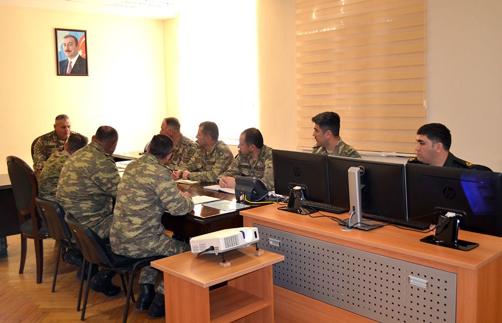 Azerbaijani army holds command-staff exercise with servicemen of military unit (PHOTO)