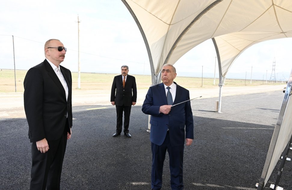 Президент Ильхам Алиев принял участие в открытии автомобильной дороги в Гаджигабульском районе (ВИДЕО/ФОТО)