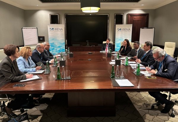 Azerbaijan's energy minister talks renewables projects with IRENA's top