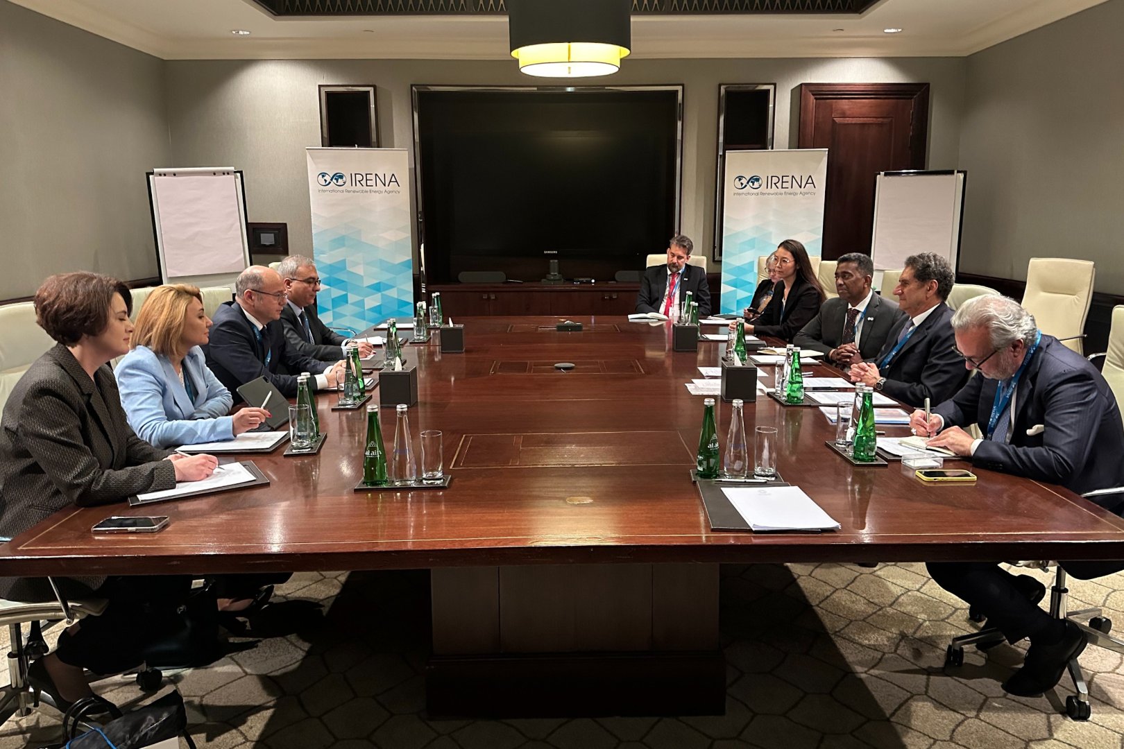 Azerbaijan's energy minister talks renewables projects with IRENA's top