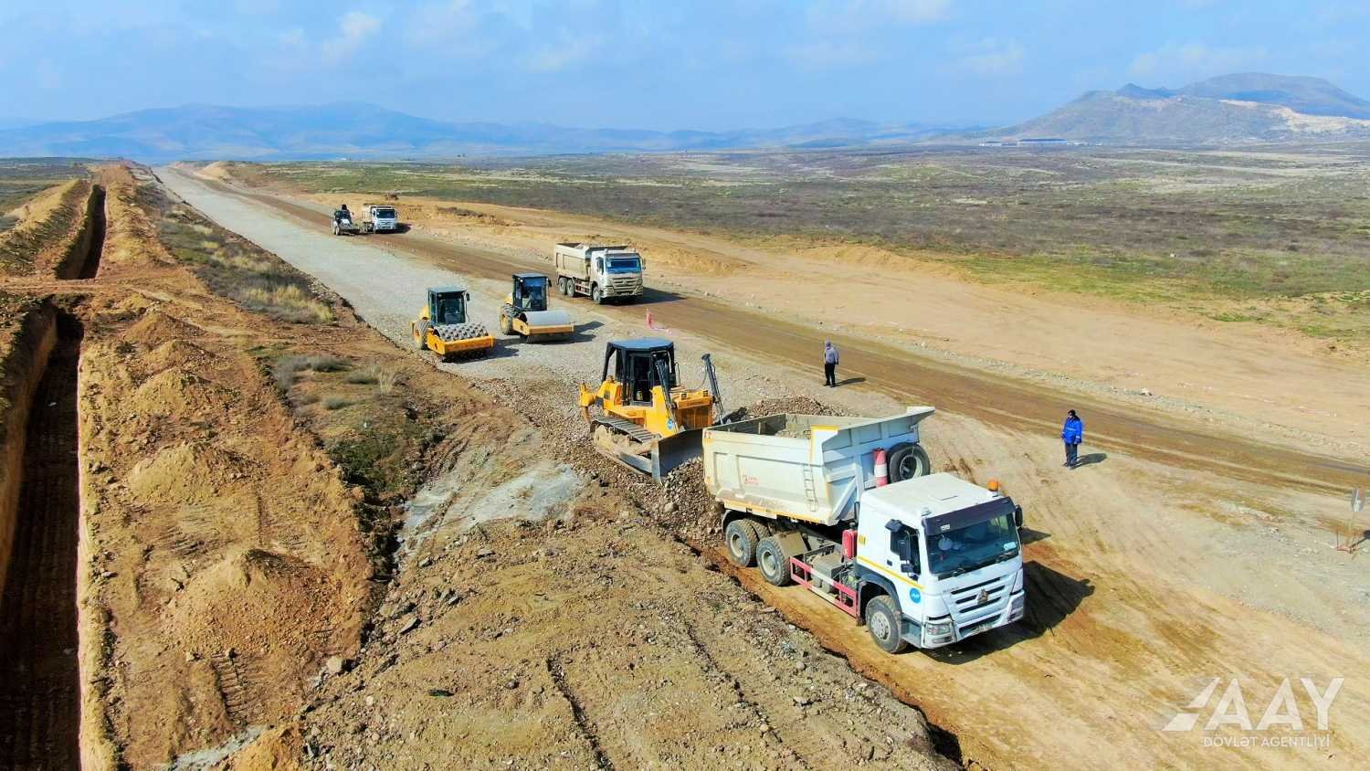 Əsgəran avtomobil yolunun inşasına başlanıldı (FOTO)