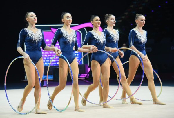 Azerbaijani team wins bronze at Rhythmic Gymnastics World Cup in five hoop exercises