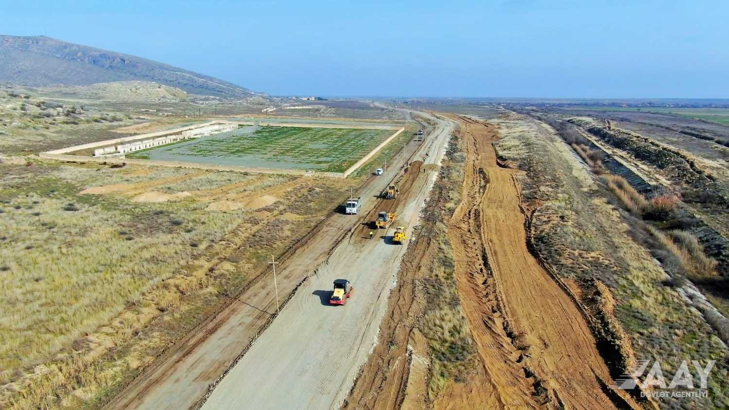 Ağdərə yolunun inşasına başlanıldı (FOTO)