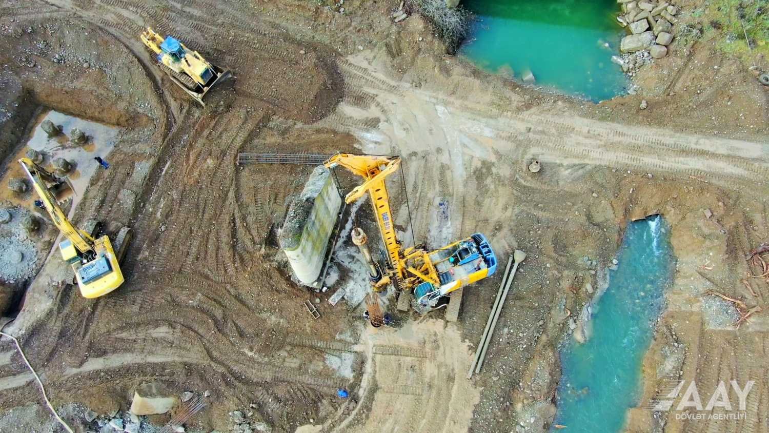 Ağdərə yolunun inşasına başlanıldı (FOTO)
