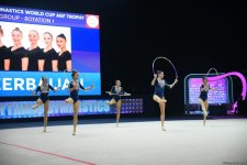 Azərbaycan komandası Bakıda keçirilən bədii gimnastika üzrə Dünya Kubokunda finala yüksəlib (FOTO)