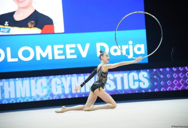German gymnast takes gold in hoop routine at FIG Rhythmic Gymnastics World Cup in Baku