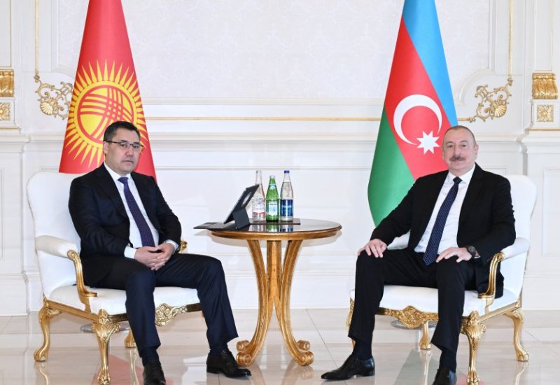 President Ilham Aliyev, President Sadyr Zhaparov hold meeting in limited format (PHOTO)