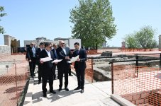 President Ilham Aliyev, President Sadyr Zhaparov view construction work done at Panahali Khan Palace, Imarat complex in Aghdam (PHOTO)