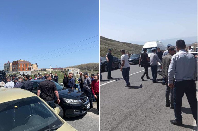 Ermənistanda vətəndaşlar bir neçə avtomobil yolunu bağladı (FOTO)