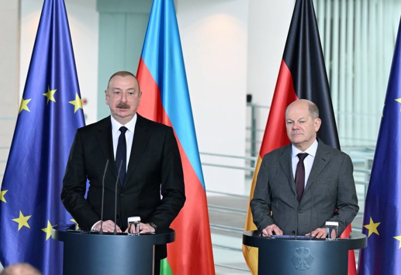 President Ilham Aliyev, Chancellor Olaf Scholz make press statements (PHOTO/VIDEO)