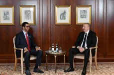 Состоялась встреча Президента Ильхама Алиева с министром промышленности и передовых технологий ОАЭ в Берлине (ФОТО/ВИДЕО)