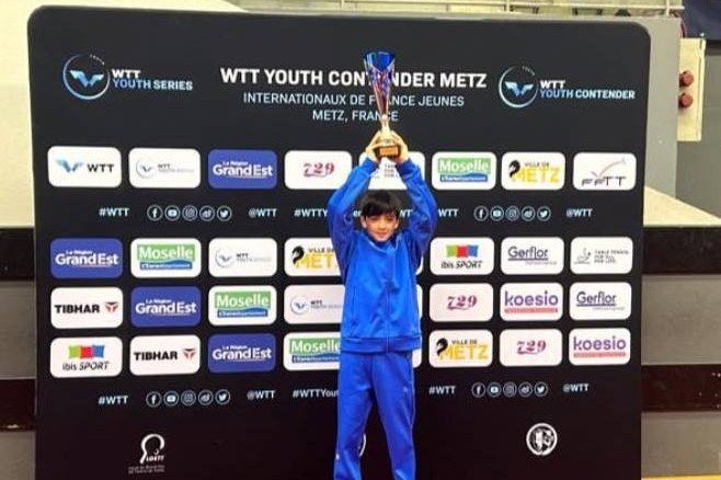 Azərbaycan stolüstü tennisçisi Fransada qızıl medal qazanıb