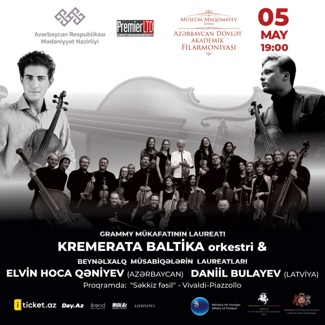 В Баку выступят лучшие в мире молодые скрипачи-виртуозы Эльвин Ходжа Ганиев и Даниил Булаев с "Кремерата Балтика"