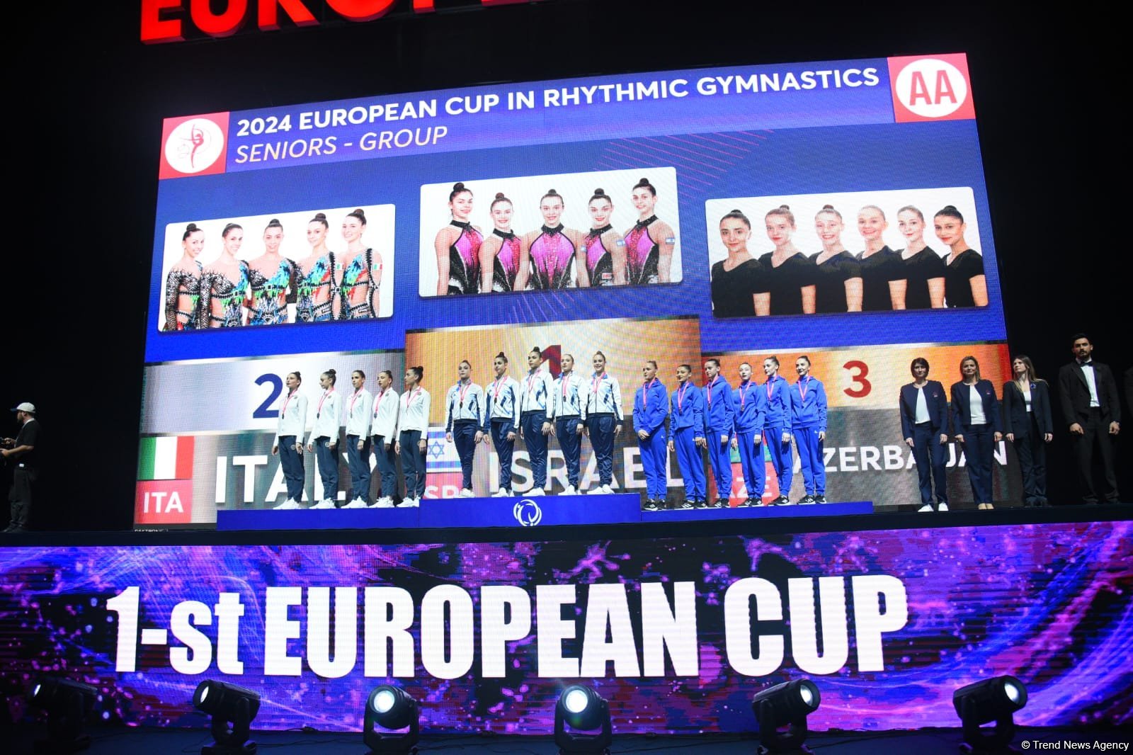 Кубок Европы в Баку: церемония награждения команд в групповых упражнениях (ФОТО)