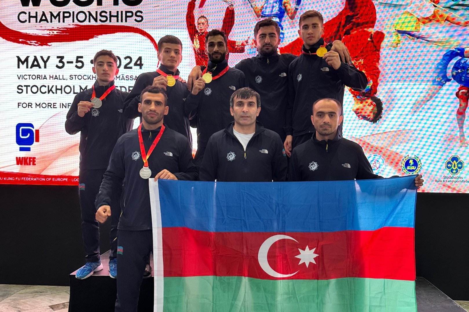 Сборная Азербайджана завоевала 3 золотые и 2 серебряные медали на чемпионате Европы по ушу-санда (ФОТО)