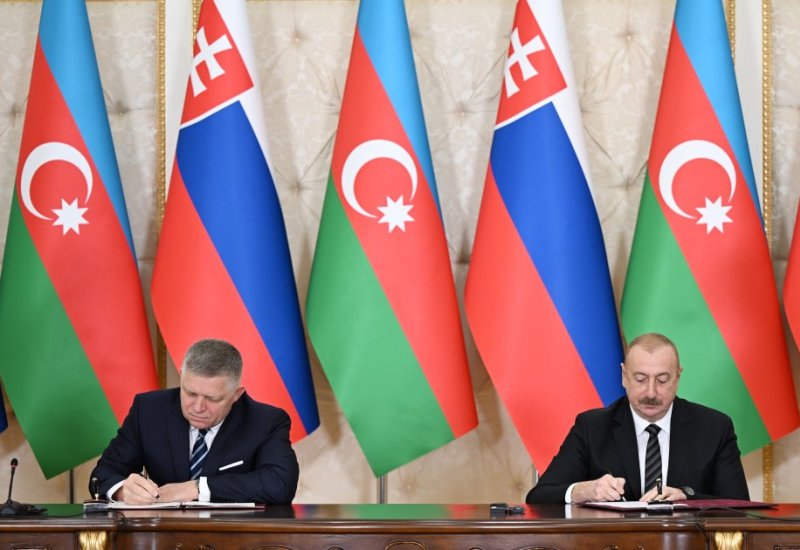 В Баку состоялась церемония подписания азербайджано-словацких документов (ФОТО)