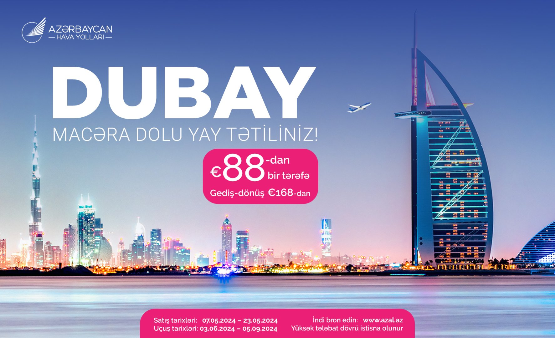 Special offer from AZAL for flights between Baku and Dubai
