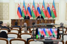 Президент Ильхам Алиев и премьер-министр Словакии Роберт Фицо выступили с заявлениями для прессы (ФОТО/ВИДЕО)