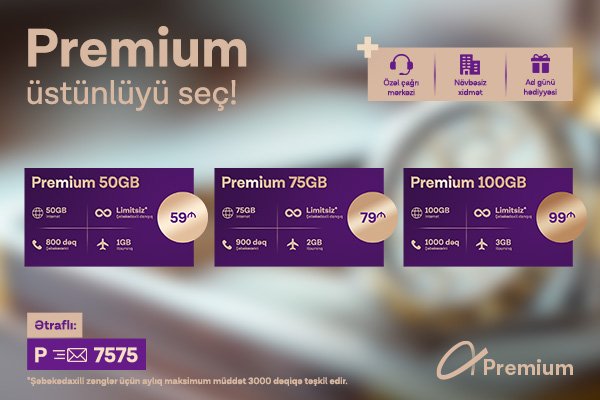Azercell Premium Tarifi və Premium+ Loyallıq Proqramını istifadəyə verdi