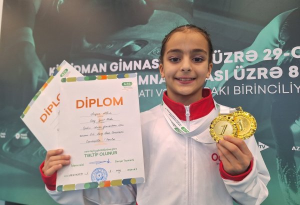 Борьба за победу была нелегкой – золотая медалистка чемпионата и первенства Баку по женской спортивной гимнастике