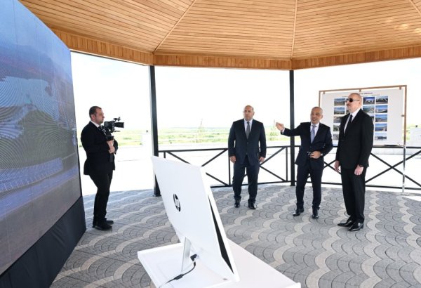 Президент Ильхам Алиев принял участие в открытии после ремонта и восстановления комплекса водохранилищ Кенделенчай в Физулинском районе (ФОТО)