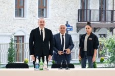 President Ilham Aliyev, First Lady Mehriban Aliyeva attend opening of first residential complex, meet with residents in Shusha (PHOTO/VIDEO)