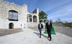 President Ilham Aliyev, First Lady Mehriban Aliyeva inspect restoration works at Chol Gala Mosque in Shusha (PHOTO/VIDEO)
