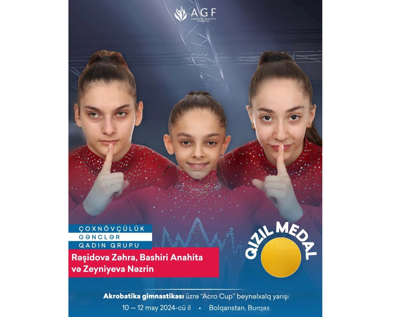 Азербайджанские гимнастки завоевали золотую медаль на турнире в Болгарии
