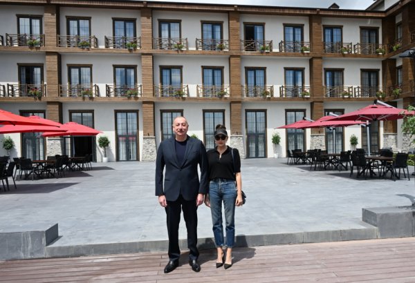 Президент Ильхам Алиев и Первая леди Мехрибан Алиева приняли участие в открытии отеля Ağalı в Зангиланском районе (ФОТО)