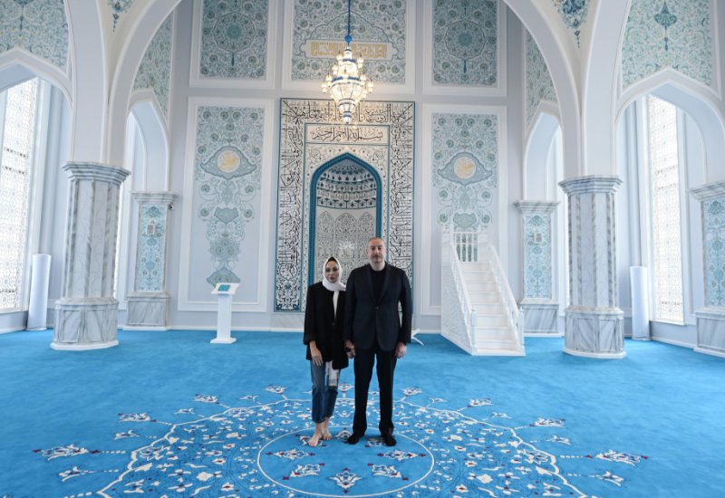 Президент Ильхам Алиев и Первая леди Мехрибан Алиева приняли участие в открытии Зангиланской мечети (ФОТО/ВИДЕО)