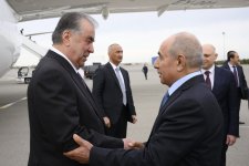 Tacikistan Prezidenti Emoməli Rəhmon Azərbaycana dövlət səfərinə gəlib (FOTO)