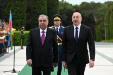 Baku hosts official welcome ceremony for President of Tajikistan (PHOTO)