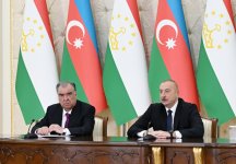 President Ilham Aliyev, President Emomali Rahmon make press statements (PHOTO/VIDEO)