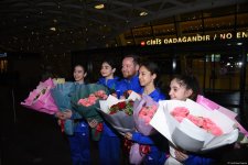 Avropa çempionatında uğurlu çıxış edən Azərbaycan gimnastları Vətənə dönüblər (FOTO)