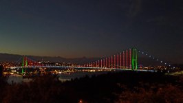 Azərbaycan bayrağının rənglərinə bürünən İstanbul bu gecə daha da gözəl görünür - Nazir (FOTO)