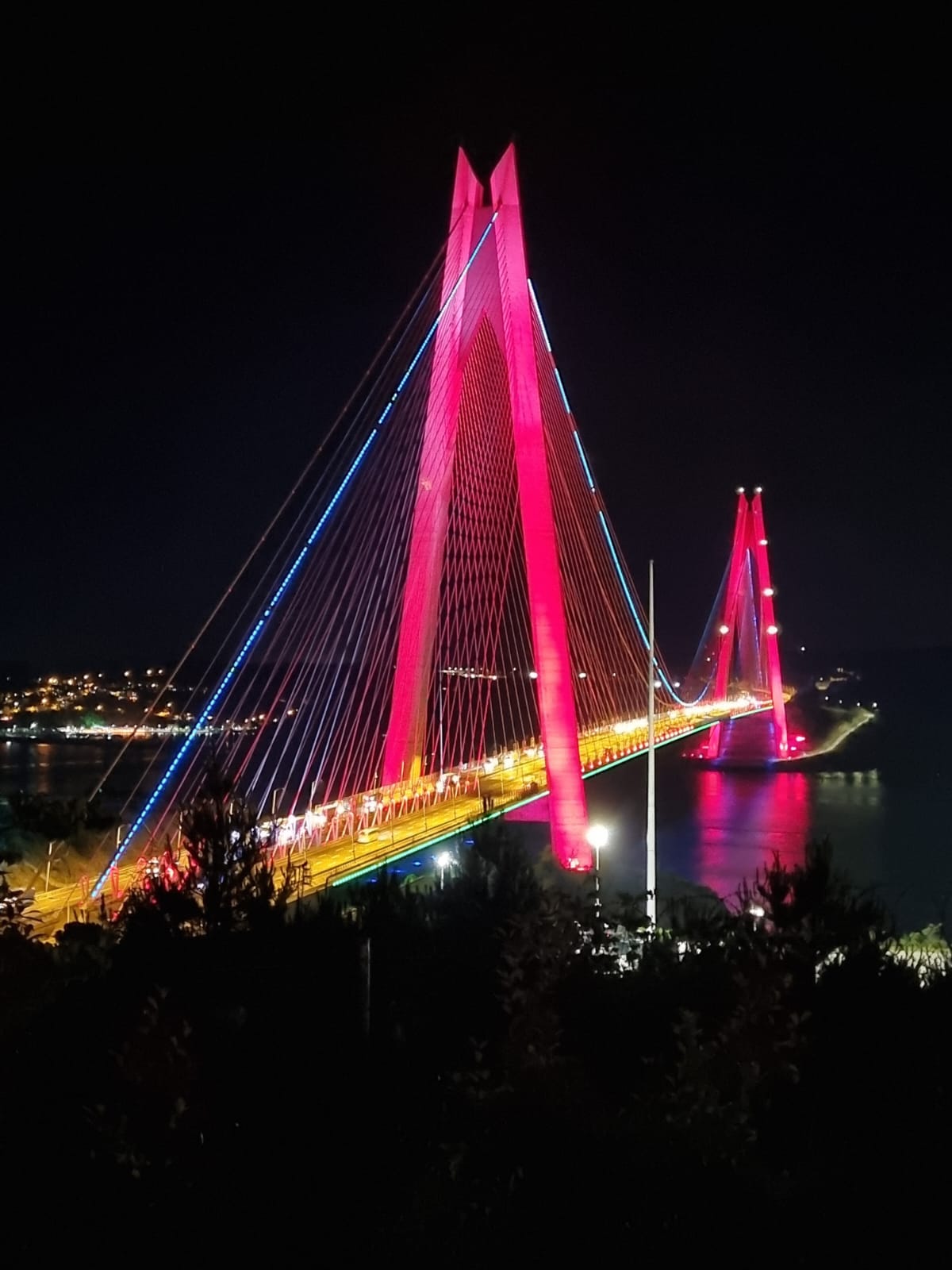 Azərbaycan bayrağının rənglərinə bürünən İstanbul bu gecə daha da gözəl görünür - Nazir (FOTO)