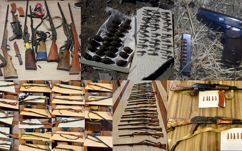 В Абшеронском районе обнаружены большое количество огнестрельного оружия и ручные гранаты