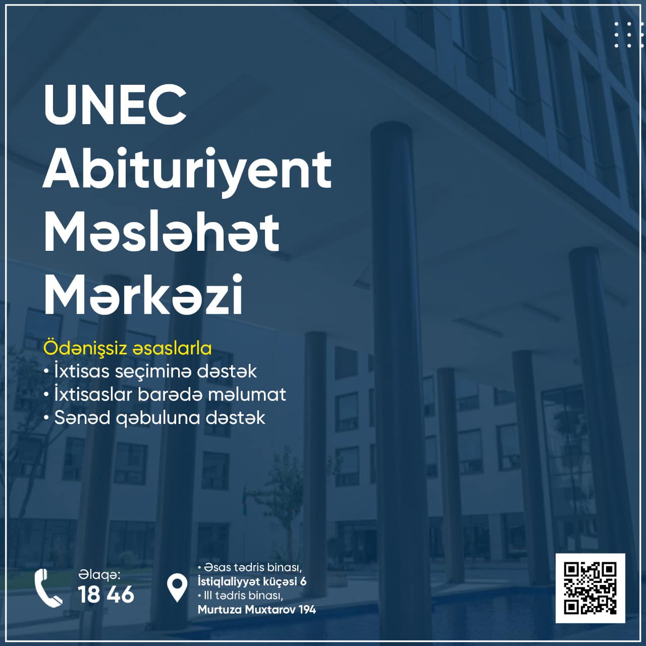 UNEC Abituriyent Məsləhət Mərkəzi yaradılıb