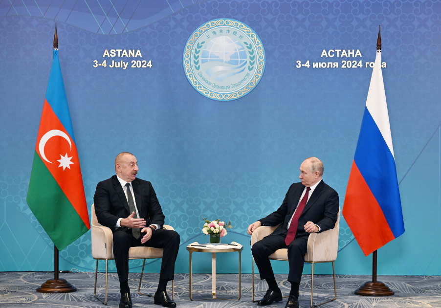 В Астане проходит встреча Президента Ильхама Алиева и Президента Владимира Путина (ФОТО/ВИДЕО)