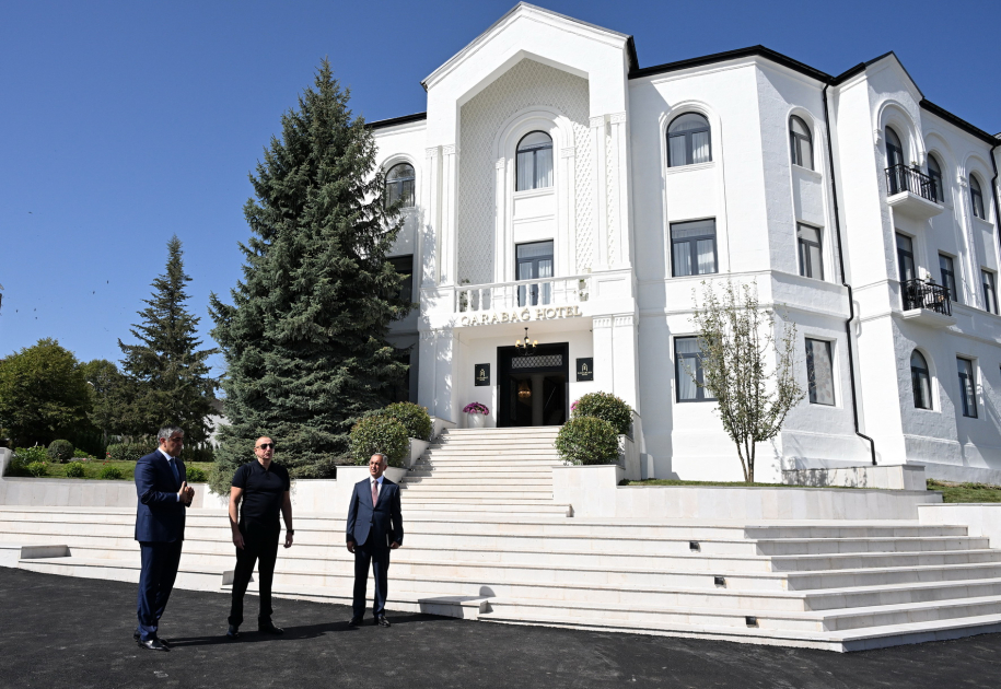 Prezident İlham Əliyev Xankəndidə “Qarabağ” hotelinin açılışında iştirak edib (FOTO)