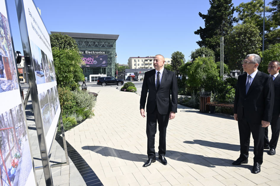 Prezident İlham Əliyev Bakıda əsaslı şəkildə yenidən qurulan Nərimanov parkının açılışında iştirak edib (FOTO)