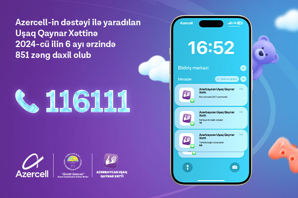 За последние 6 месяцев на «Детскую горячую линию Азербайджана» поступило 851 обращение