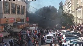 Bakıda bazardakı yanğın söndürülüb (FOTO) (YENİLƏNİB)