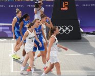 Paris-2024: Azərbaycanın qadınlardan ibarət 3x3 basketbol millisi növbəti oyununu keçirib