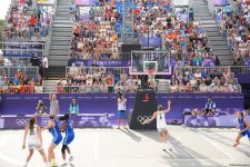 Paris-2024: Azərbaycanın qadınlardan ibarət 3x3 basketbol millisi növbəti oyununu keçirib