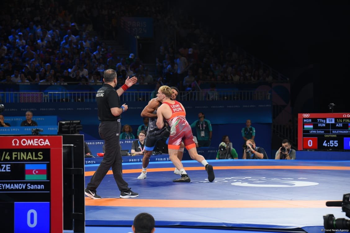 Azerbaijani wrestler Suleymanov advances to Paris 2024 semifinals (VIDEO/PHOTO)