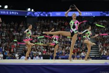 Azerbaijani gymnastics team wraps up group routine final performance at Paris Olympics (PHOTO)