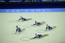 Azerbaijani team starts rhythmic gymnastics group routine final at Paris Olympics (PHOTO)