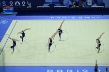 Azerbaijani team starts rhythmic gymnastics group routine final at Paris Olympics (PHOTO)